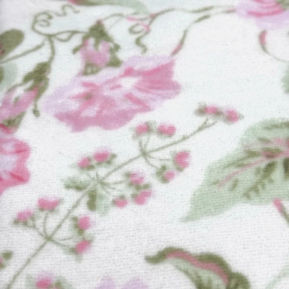 x4 Laura Ashley MORNING GLORIA Velour Bath Towel Set Pink Green Floral Glories